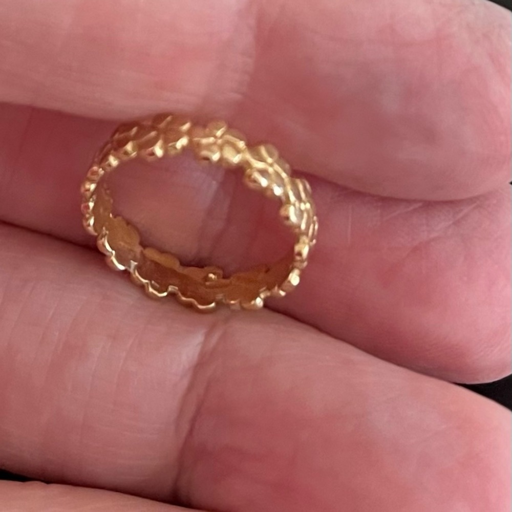 14K Gold Hawaiian Plumeria Floral Heirloom Carved Ring Size 3 Gorgeous! - Picture 7 of 10